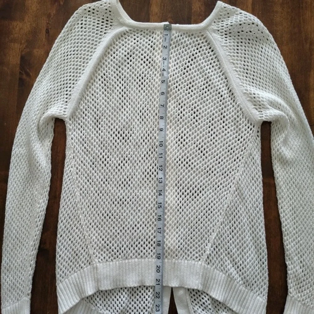 Michael Kors Blouse Womens Size XS Long Sleeve Ivory Knitted Coachella Boho Edgy